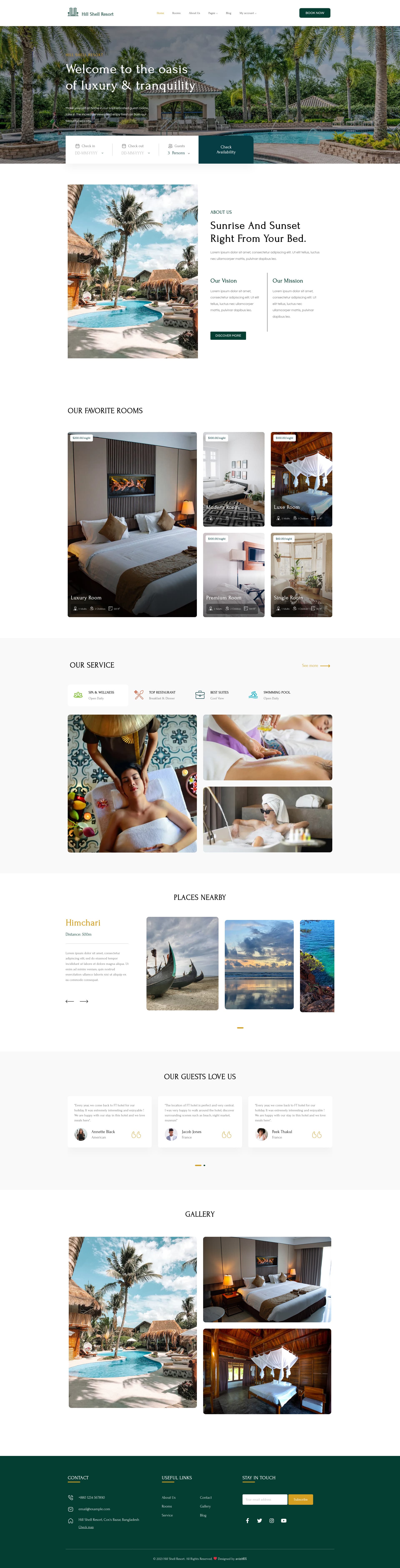 Hotel Booking WordPress Website Development by Avizit Roy avizitRX